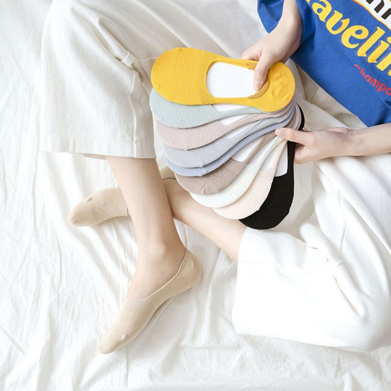 Șosete pentru bărci pentru femei solide cu șosete goale superficiale Șosete pentru bărci pentru femei solide cu șosete goale superficiale