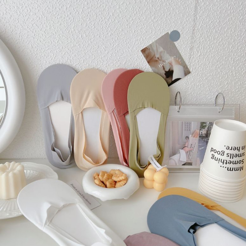 Silk de gheață Morandi Splicing Ice Silk Fabric de șosete invizibile Silk de gheață Morandi Splicing Ice Silk Fabric de șosete invizibile