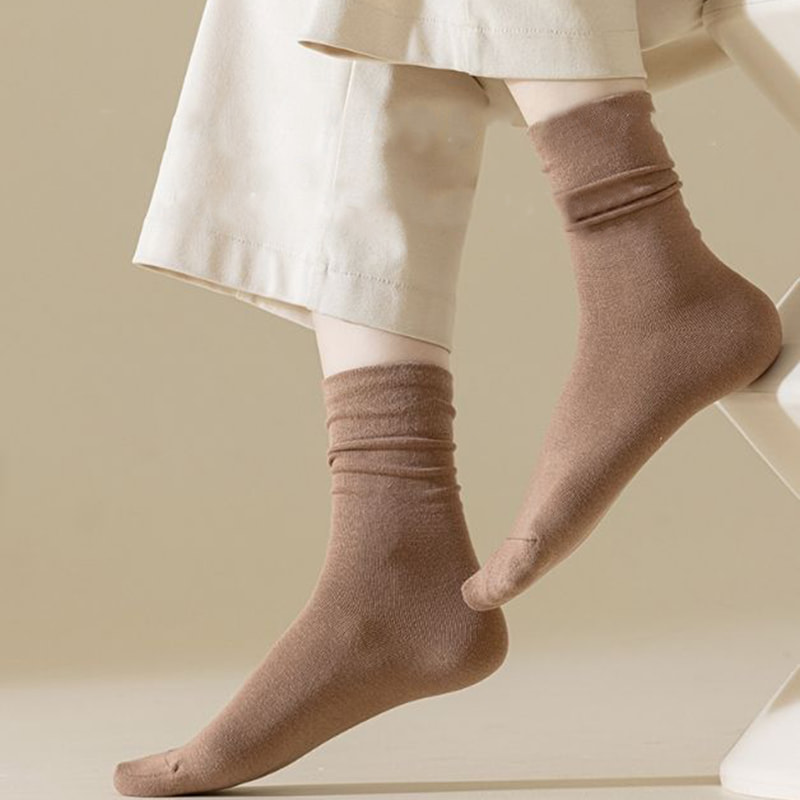 Culoare solidă toamnă/iarnă în stil retro șosete șosete albe
