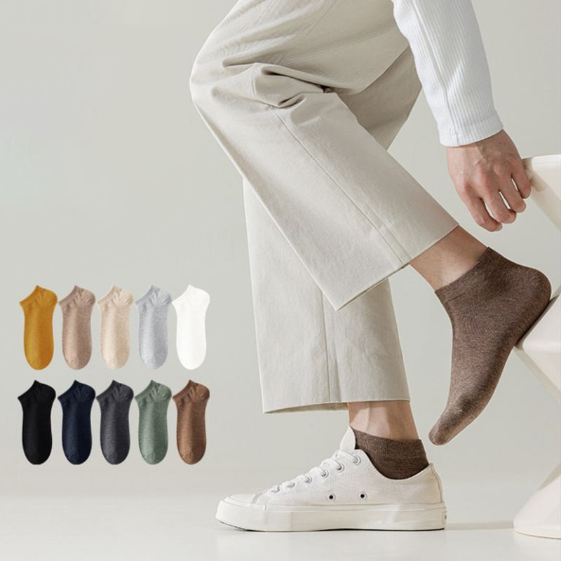 Primăvară și toamnă Combate Color Solid Color Socks pentru bărbați